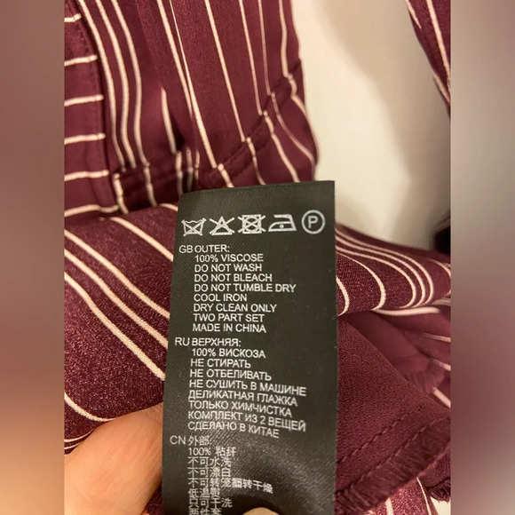 NWT Reiss Albi Striped Mini Shirtdress Berry & Ivory Size 6 - Picture 10 of 10